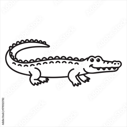 alligator illustration vector coloring page