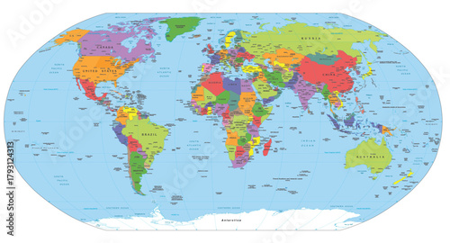 world map with all state and countries names