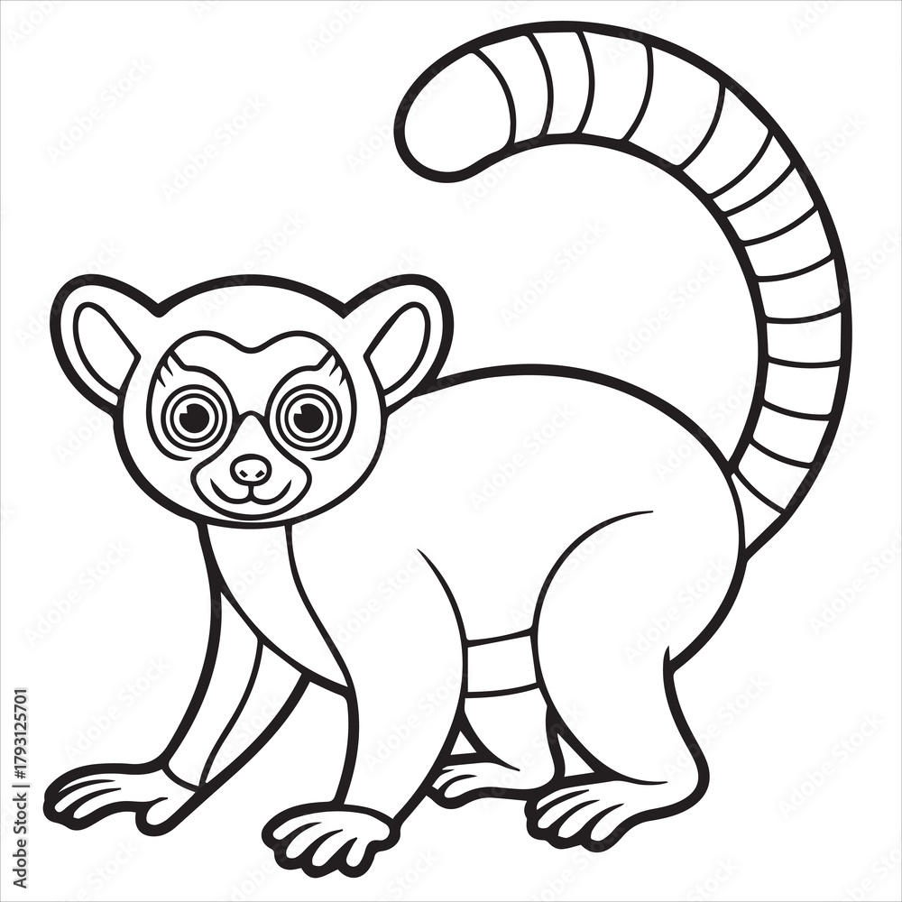 Fototapeta premium lemur illustration vector coloring page