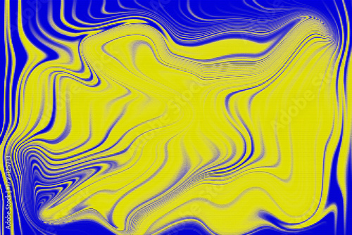 Fluid blue and yellow abstract wavy texture background pattern