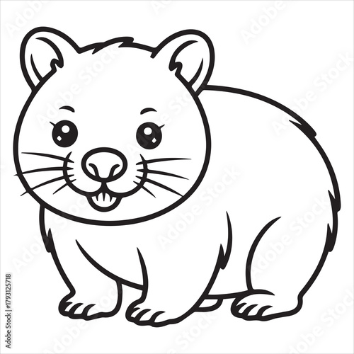 vector illustration of an wombat coloring page