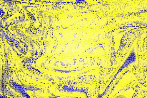 Abstract mosaic background with yellow and blue irregular shapes