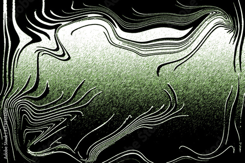 Abstract flowing lines texture with green gradient digital effect