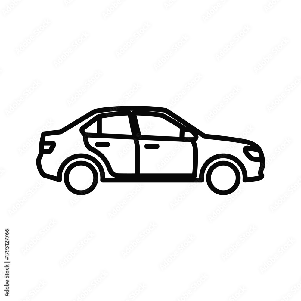 Fototapeta premium Side view of a sedan car