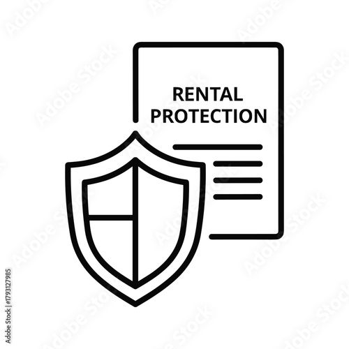 Rental protection document with shield icon