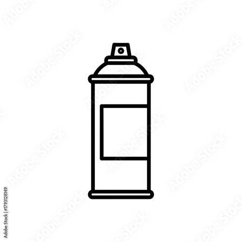 Outline icon of a spray paint can with a blank label area