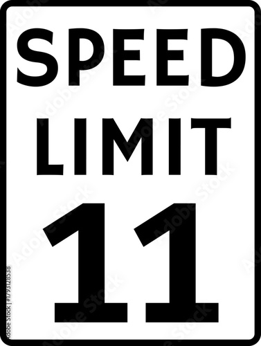Speed Limit 11 mph Traffic Sign