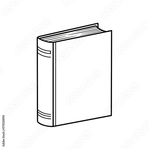 Simple line drawing of a closed book