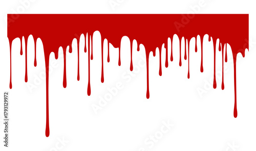 Blood dripping liquid with hanging drops