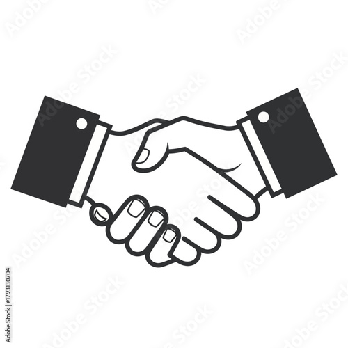 Two hands shaking in a business handshake, representing agreement, partnership, or deal