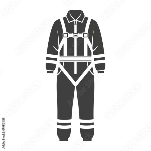 Full body safety harness and jumpsuit for industrial work and fall protection