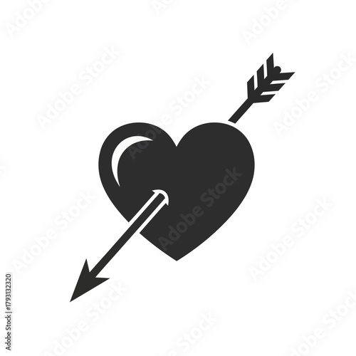 Black heart pierced by an arrow icon