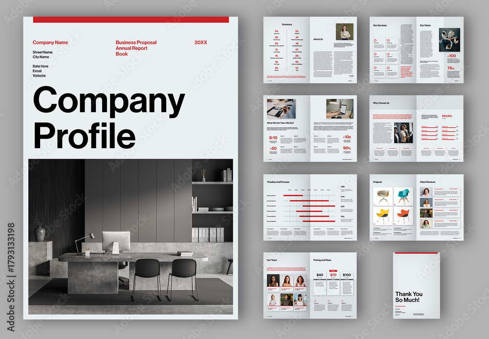 Company Profile Layout Stock Template | Adobe Stock