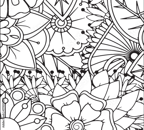 Simple flower coloring pages for adults and kids 