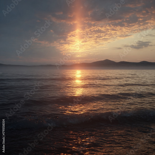 sunset over the sea