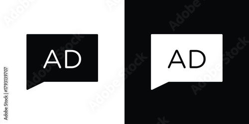 Ad icon vector graphics. filled vector sign, Symbol illustration.