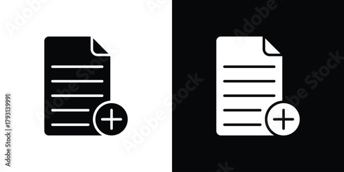 Add document icon vector graphics. filled vector sign, Symbol illustration.