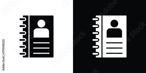 Address book icon vector graphics. filled vector sign, Symbol illustration.