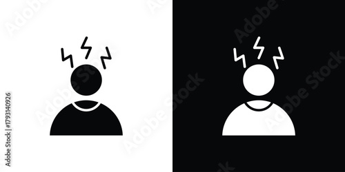 Anxiety or stress icon vector graphics. filled vector sign, Symbol illustration.
