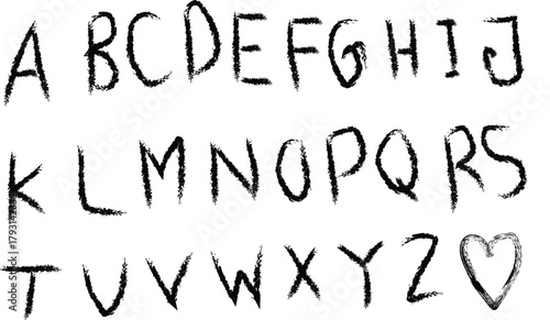 hand drawn alphabet capital later