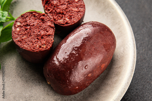Photography Black pudding blood sausage dish natural product tasty snack fresh delicious gou