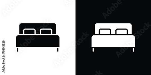 Bed icon vector graphics. filled vector sign, Symbol illustration.
