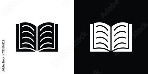 Book icon vector graphics. filled vector sign, Symbol illustration.