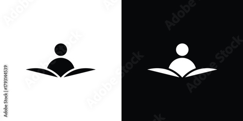 Book open reader icon vector graphics. filled vector sign, Symbol illustration.