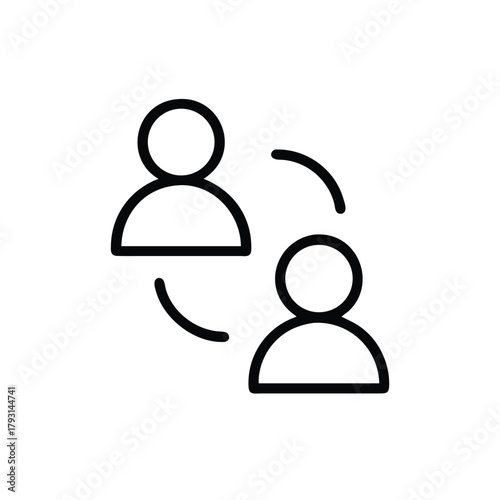 editable stroke line icon of people exchanging ideas