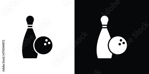 Bowling icon vector graphics. filled vector sign, Symbol illustration.