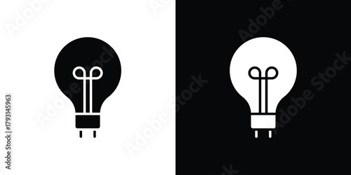 Bulb icon vector graphics. filled vector sign, Symbol illustration.