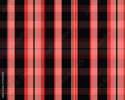 plaid tartan seamless repeat pattern. This is a black red white checkered
