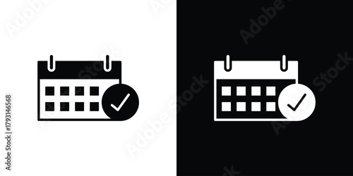 Foto Calendar check icon vector graphics