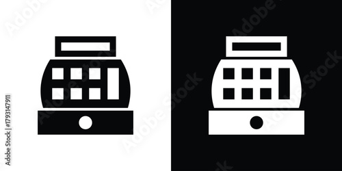 Cash register icon vector graphics. filled vector sign, Symbol illustration.