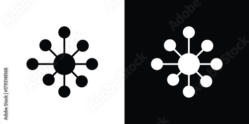 Chart connected icon vector graphics. filled vector sign, Symbol illustration.