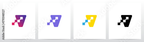 Square Connected Negative Space Letter Logo Design V