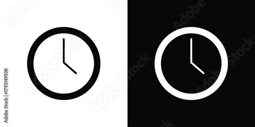Clock icon vector graphics. filled vector sign, Symbol illustration.