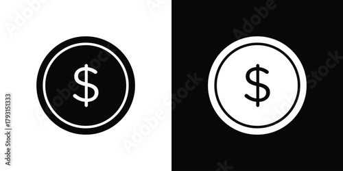Coin icon vector graphics. filled vector sign, Symbol illustration.