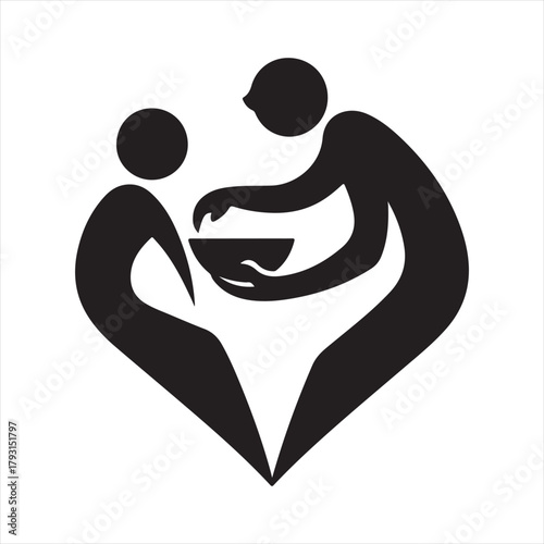 helping poor vector sketch art logo design collection. abstract icon set illustration.