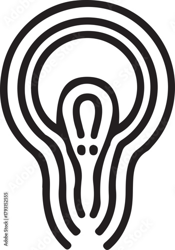 Human Fetus in Womb Line Art Icon