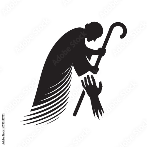 helping poor vector sketch art logo design collection. abstract icon set illustration.