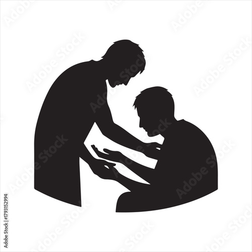 helping poor vector sketch art logo design collection. abstract icon set illustration.