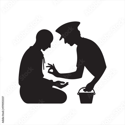 helping poor vector sketch art logo design collection. abstract icon set illustration.