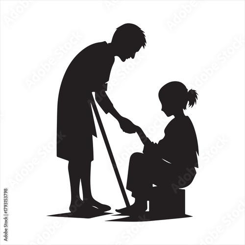 helping poor vector sketch art logo design collection. abstract icon set illustration.