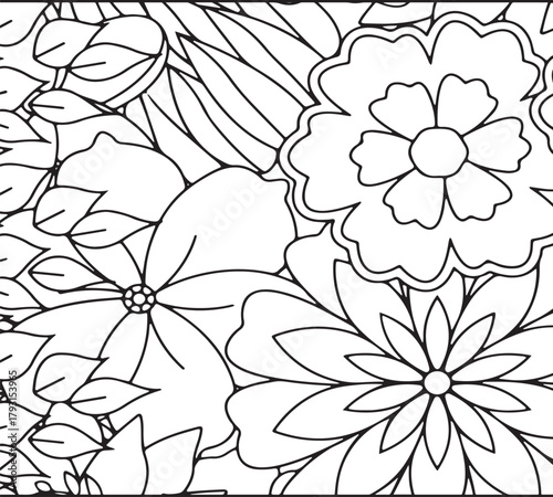 Simple flower coloring pages for adults and kids 