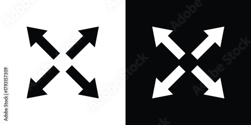 Expand arrows icon vector graphics. filled vector sign, Symbol illustration.