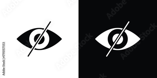 Eye crossed icon vector graphics. filled vector sign, Symbol illustration.