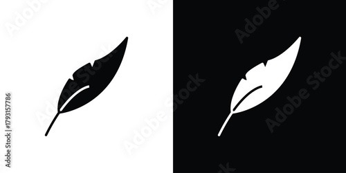 Feather icon vector graphics. filled vector sign, Symbol illustration.