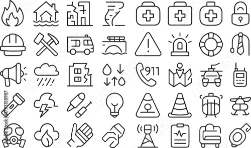 Disaster and emergency icons