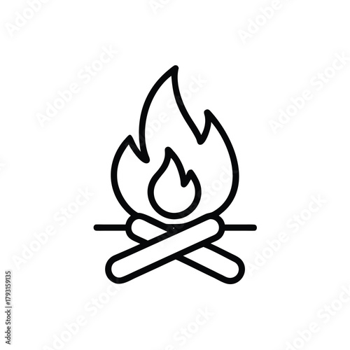 campfire icon symbolizing classic storytelling and adventure